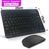 10inch Bluetooth Wireless Keyboard Rechargeable For Mobile Phones Tablet Russian Spanish French AZERT For Android ios Windows