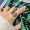 S925 Sterling Silver Retro Thai Silver Colored Treasure Ring Female Court Hollow Pattern Multi-Colored Natural Gemstone Index Finger Ring