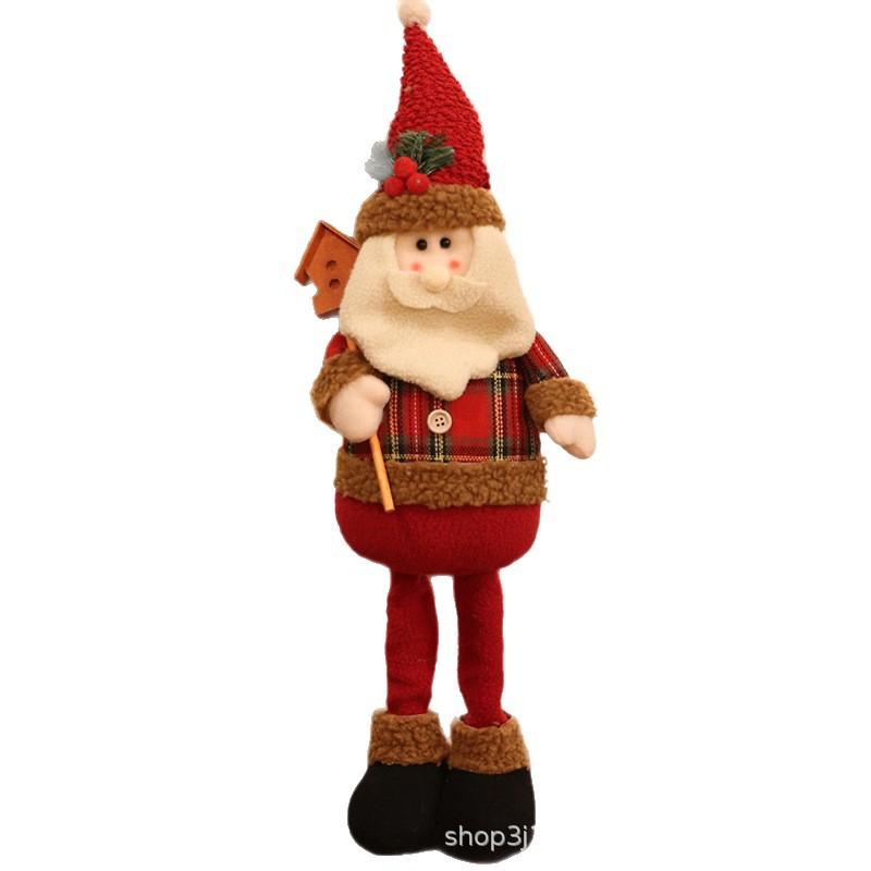 Christmas Telescopic Doll Old Man Snowman Deer Fabric Toy Christmas Gift Window Decoration Ornament