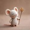 Felt Mouse with Star Handmade Cute Felt Mouse Figurine Mouse Holding Star Wand Ornament for Fall Home Decor Christmas Stocking Stuffer