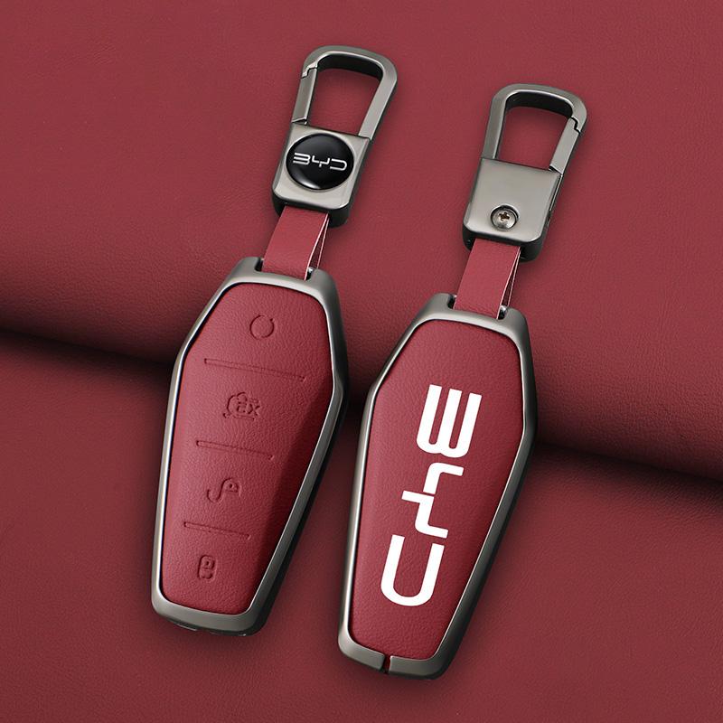Styling Mouldings Alloy Car Key Case Cover Shell For BYD Song Plus Atto 3 Han EV Tang DM Qin Seal Dolphin Remote Fob Holder Keyc