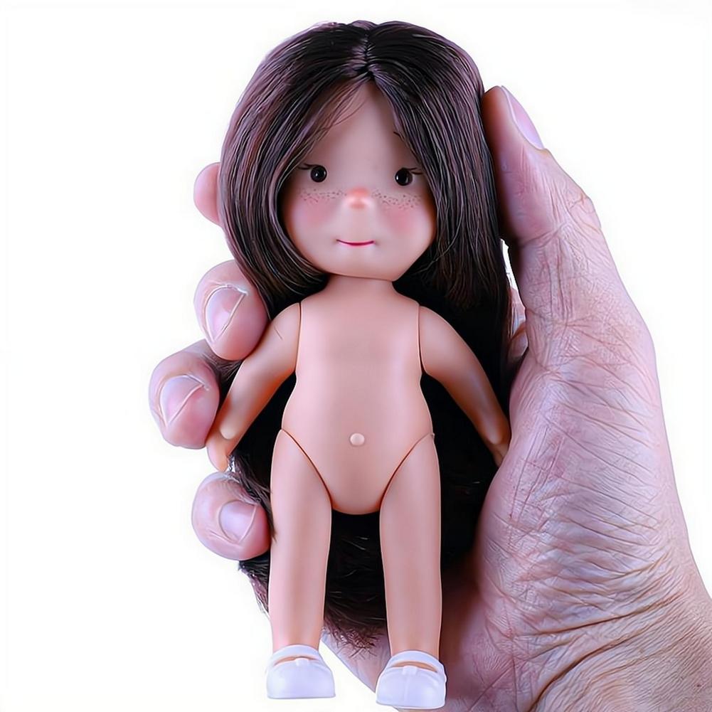 3D Simulation Eye Cute Doll Home Toy 14Cm Mini Sweet Potato Doll Vinyl Material Bean Eye Doll Dark Skin Dress Up Doll Toy