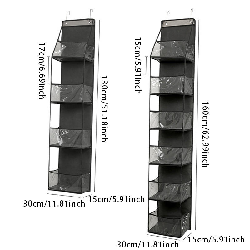Over Door Organizer Hanging Storage for Bags Toys Multi-layer Pocket Holder Sundries Storage Bag Space Saving Durable Fabric Home Entryway Closet