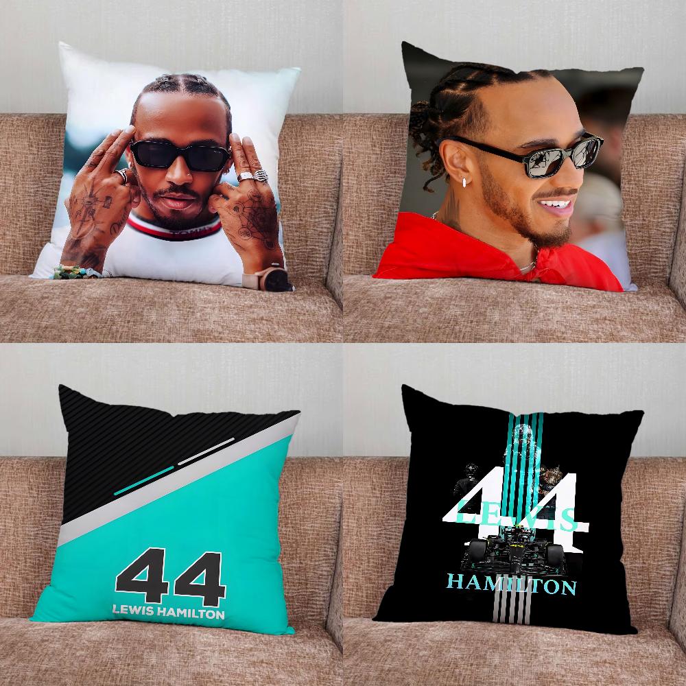 Racing 44 L-Lewis H-Hamilton Pillow Case For Home Bedroom Car Office Decoration Living Room Sofa Cushion Cover Suitable