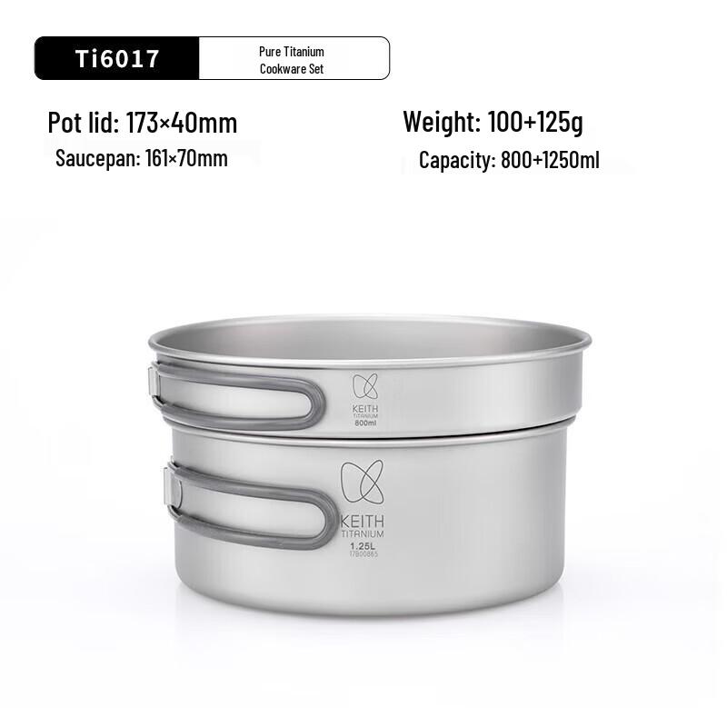 KEITH Ti6017 Titanium Camping Cookset