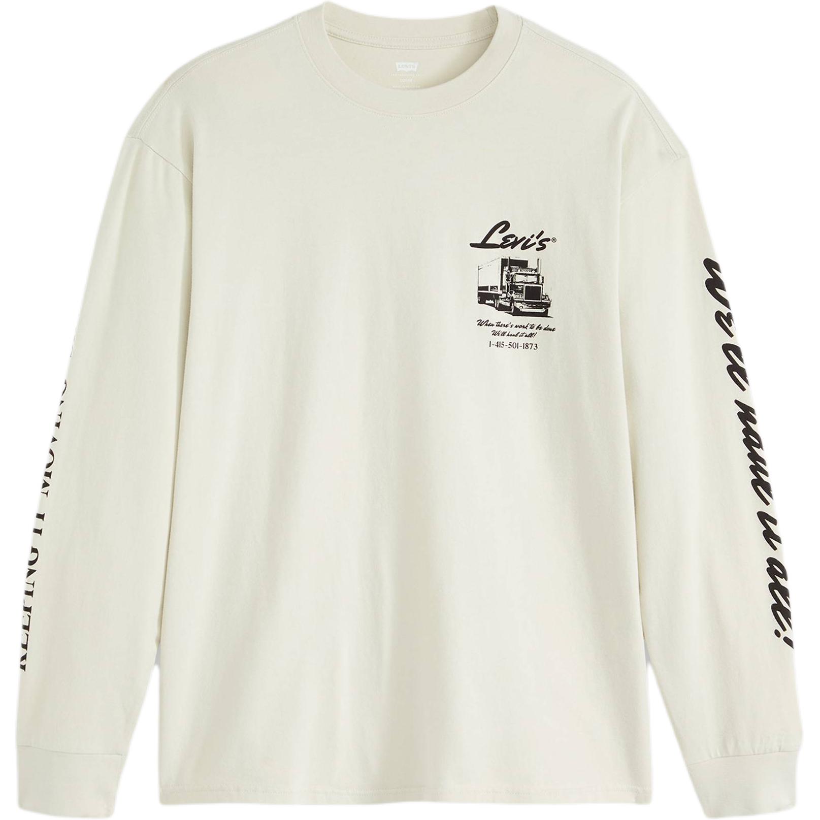 

Levis Loose Fit Letter Print Soft Crew Neck Long Sleeve T-Shirt Men tops 003XM-0000 L