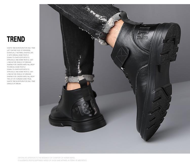 2024 Autumn/Winter Men's Plus-Velvet Warm Leather Martin Snow Boots