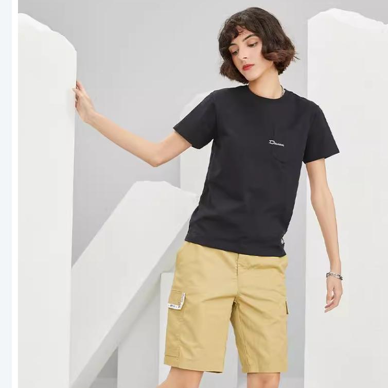 Dickies Solid Color Logo Embroidered Casual T-Shirt Women Tops Black DK010245-CC2