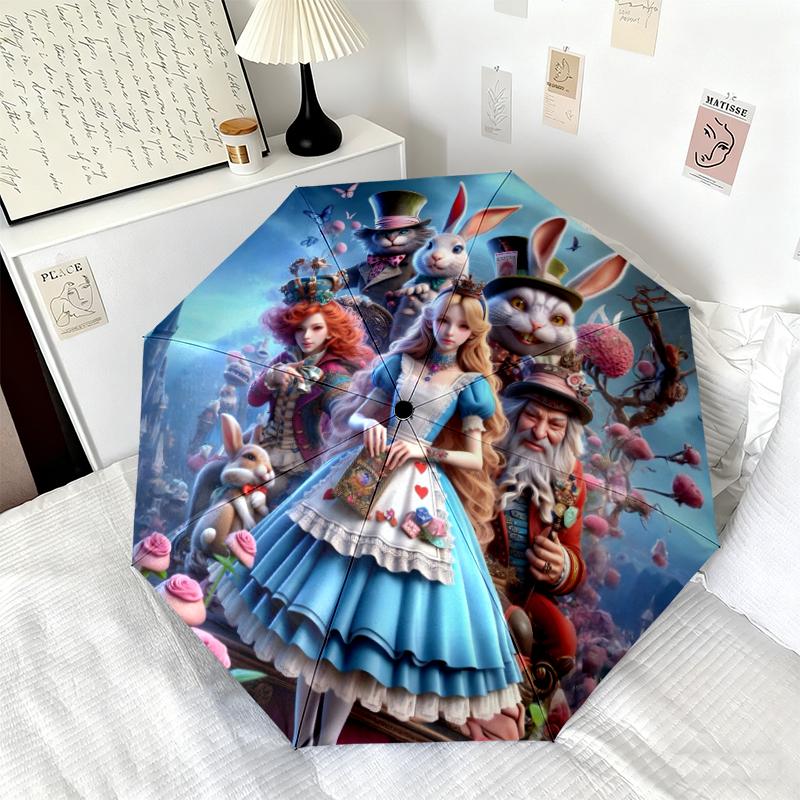 Rabbit Pocket Watch Folding Umbrella 8 Paraphenoid Bones Portable Sun Umbrella Gift Umbrella