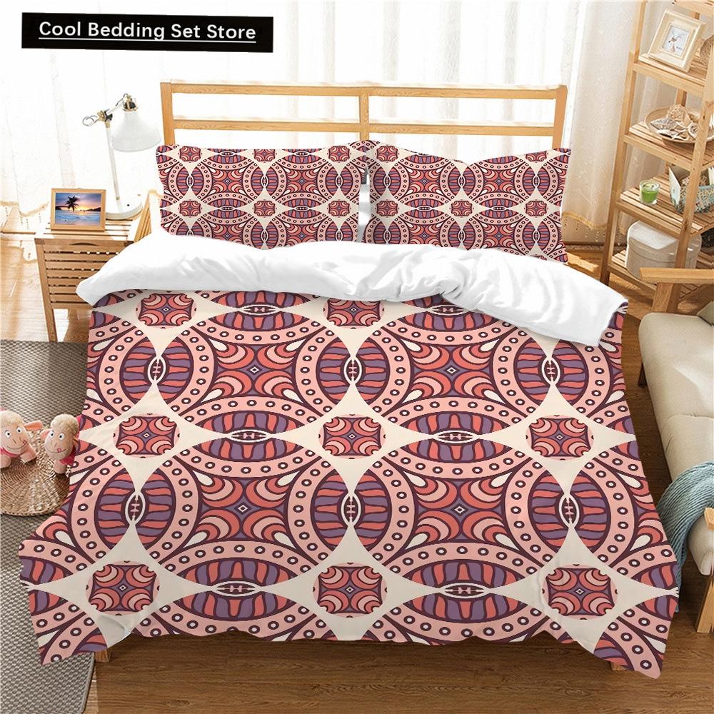 Bohemian Floral King Queen Duvet Cover Boho Mandala Cashew Flowers Bedding Set Exotic Tribe Style 2/3pcs Polyester Quilt Cover
