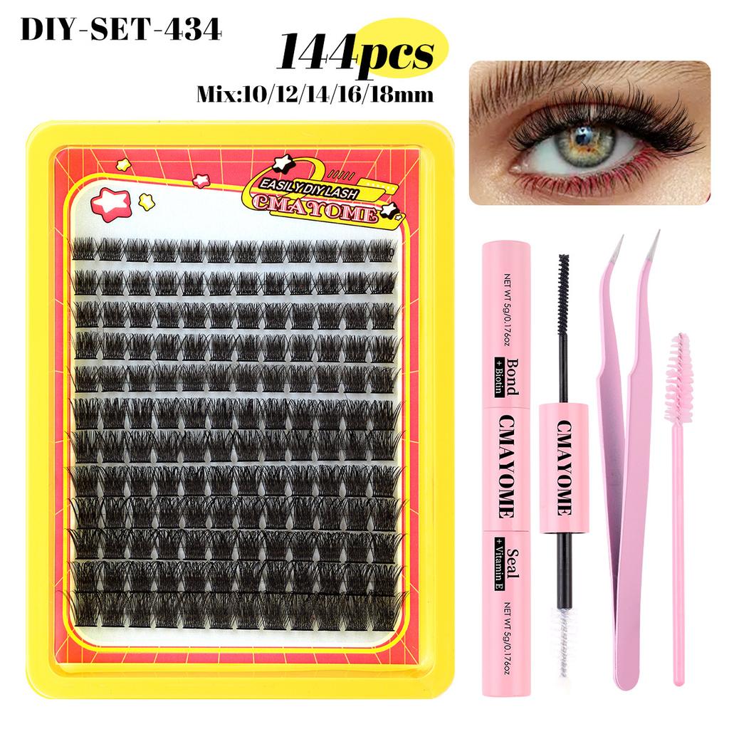 Natural Thick C-Song Single Cluster False Eyelashes 10-18Mmdiy Segmented Multi-Hair Eyelashes