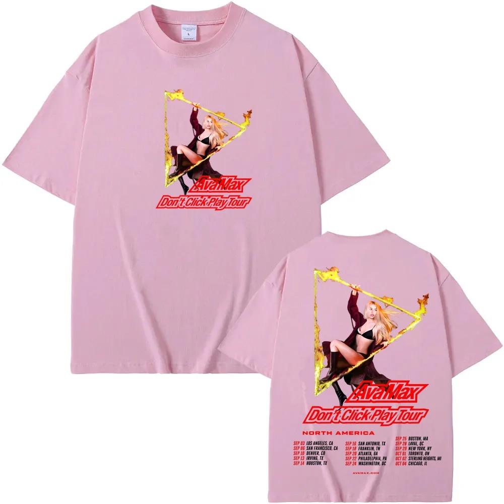 AVA MAX 2026T OUR T Shirt Short Sleeve 100%Cotton Tee-shirt Graphic Printing Vintage Tshirt Moletom Hip Hop Punk Clothing Tops