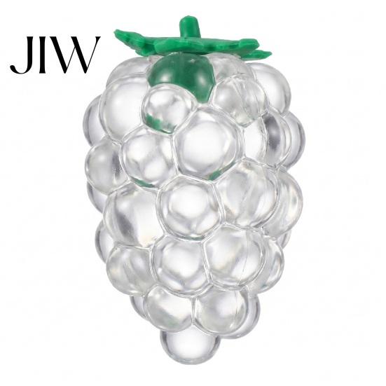 Office Desk Toy Strawberry Grape Stress Relief Toy, Realistic Fruit Squeeze Sensory Anxiety Relieving for Kids Adults Clear