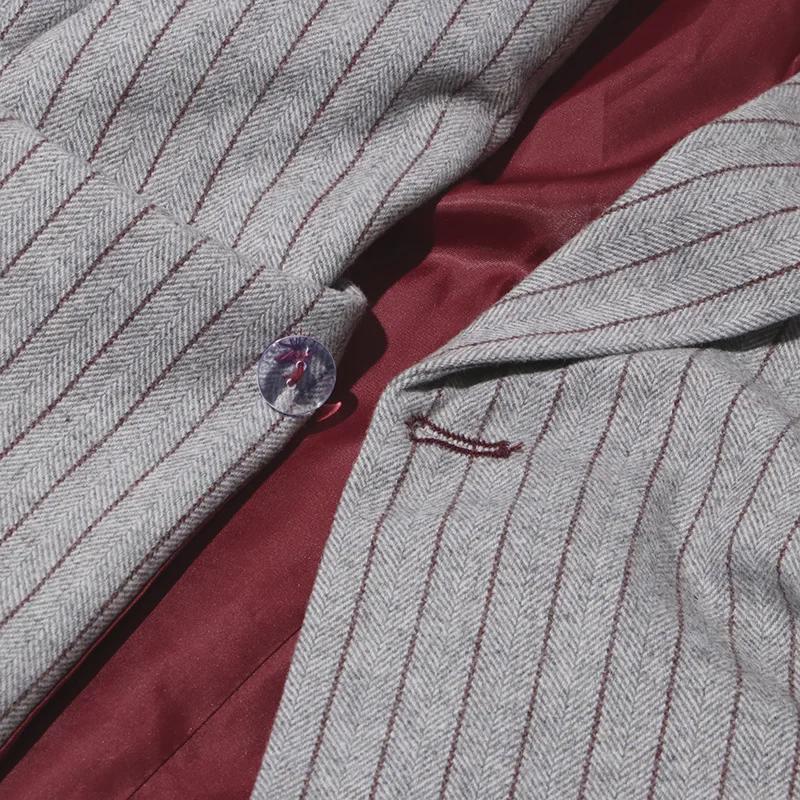 Spring 2025 Women's Retro Striped Stitching Suit Jacket