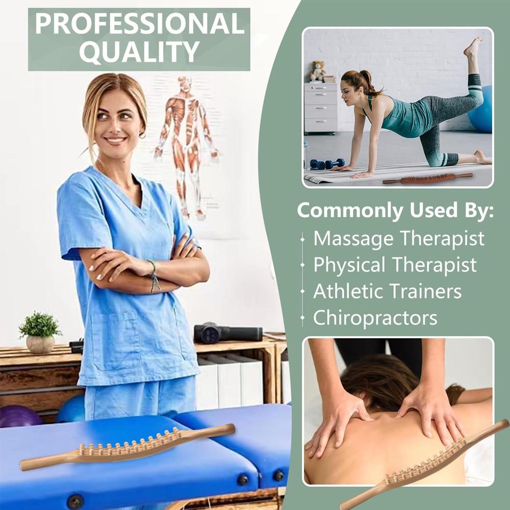 36 Beads Wooden Massage Tool Myofascial Release for Stomach Cellulite Neck Waist Body Sculpting Therapy