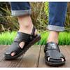 2025 Summer Shoes Mens Genuine Leather Sandals Fashion Brand Male Footwear Flat Non-slip Cow Leather Summer Holiday Shoes