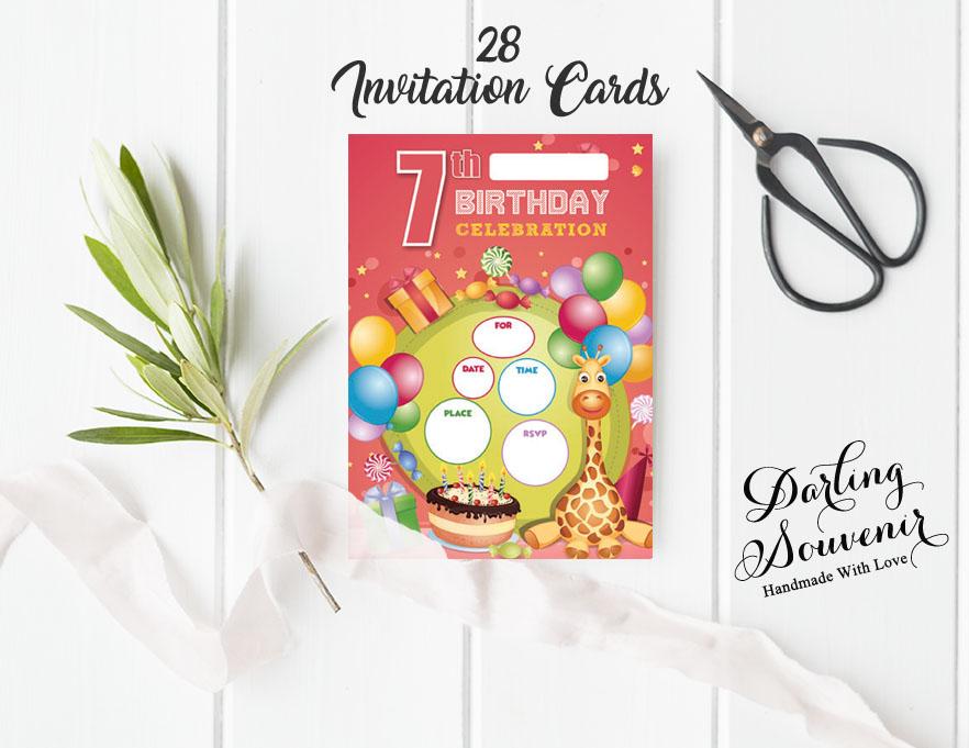 Darling Souvenir Pink Birthday Invitation Card Printable Elegant Fill or Write In Blank Party Invites 28 Pcs 5 x 7 Inches