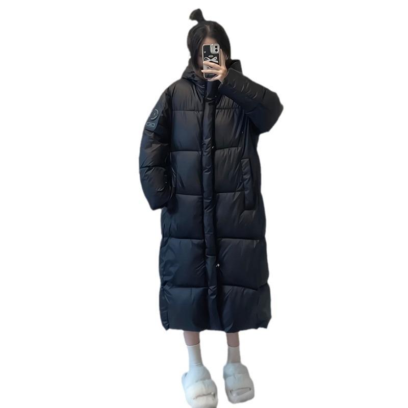 cotton clothes for women, medium and long, over knee, 2025 winter new Korean loose cotton-padded jacket for students, thick down coat