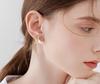 S925 Sterling Silver Gold Hollow Fish Tail Stud Earrings - Korean Style High-End Luxury for Women
