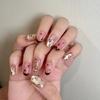 Short Almond Nail Tips Fake Nail Glues On Nail Stick On Nail Cats Eye Press On Nail Artificial False Nail for Women Girl