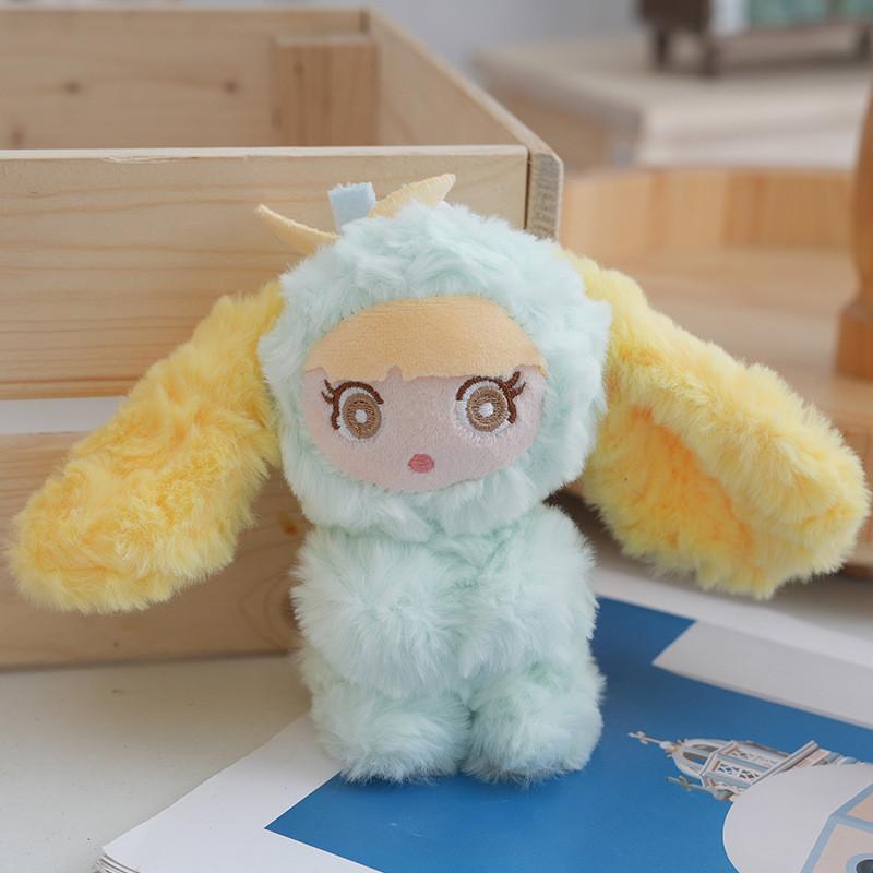 

Мягкий плюшевый кролик брелок кукла очаровательная игрушка для девочек милый аксессуар для сумок и многого другого Blue Yellow