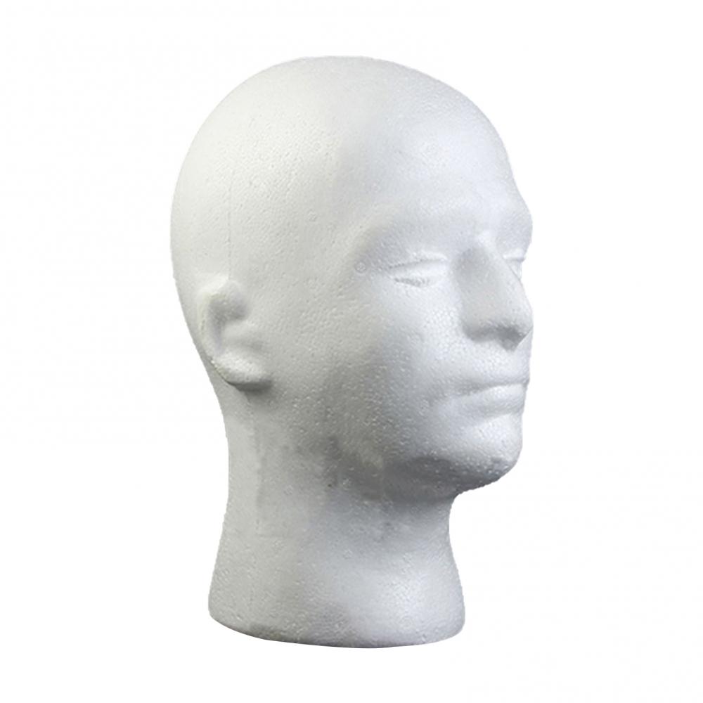 Svart Skummannequin Hårhuvud Manlig Flockad Huvudmodell Glasögon Hörlurar Peruk Displayställ Verktyg Mannequin Frisör Sminkverktyg