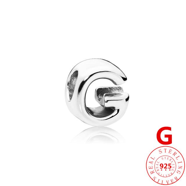 Autentické stříbro 925 Anglické písmeno AZ 26 abeceda klasické korálky vhodné originální módní náramek s přívěskem DIY dámské šperky