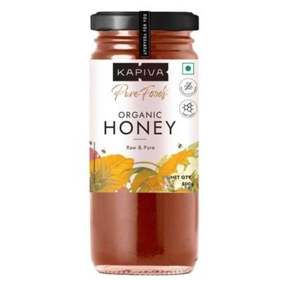 Kapiva Miere Bio 500gm | testat RMN | Miere neprocesată și nepasteurizată |100% crudă, pură și naturală | Întărește imunitatea