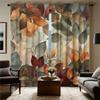 2-piece set of high-definition digital printed curtainautumnLeavesStyleColorfulPatternForRodPocketCurtainHome decoration style