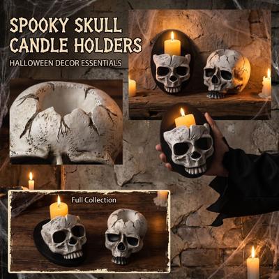 Halloween Candle Holder, Decorative Skeleton Candle Stand for Party Decor