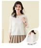 100% Cashmere Round Neck Knitted Sweater for Women