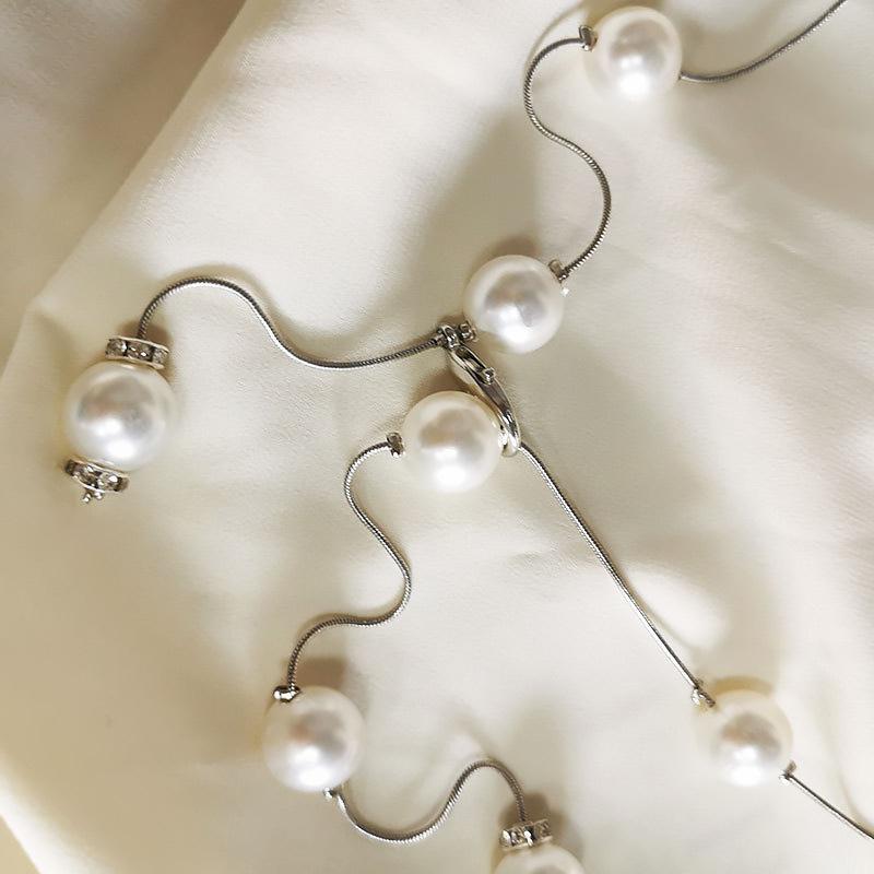 Pearl Thin Waist Chain Women's Simple Decorative Dress with Skirt Fashionable Waist Summer Thin Belt Women