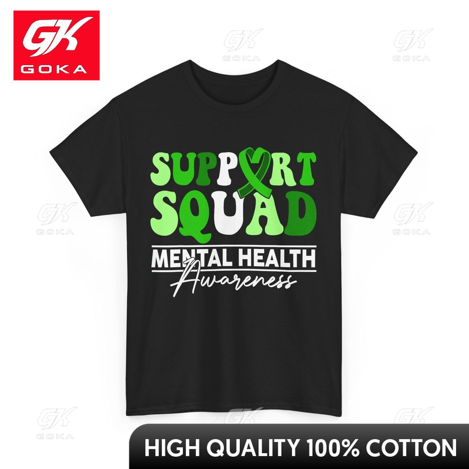 

Support Squad Unisextal Health Awareness Green Ribbon Women Unisex Comfortable Neutral Calm Tee Festive Vibrant Lightweight TShirt S