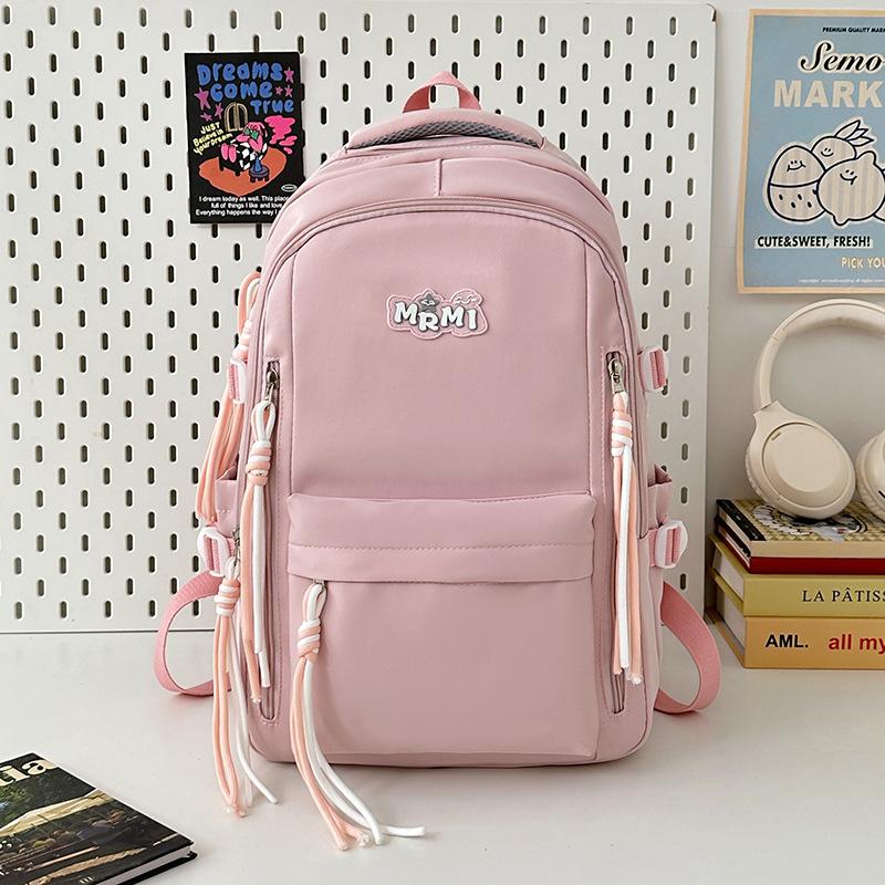School bag for junior high school students, large capacity, versatile and sweet school bag, niche ins wind, light, simple and casual, high-value