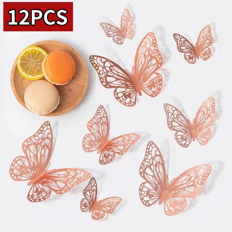 12/48 Stück Mode 3D Schmetterling Kreativer DIY Wandaufkleber Moderne Wandkunst Zuhause Schlafzimmer Raum Dekorative Schmetterlinge DIY Geschenk