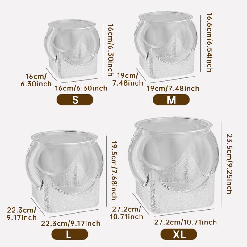 16/19/22/27cm Round Fish Bowl Aquarium Fish Tank with Square Thicken Base Plastic Clear Ecological Fish Tank Hydroponic Vase