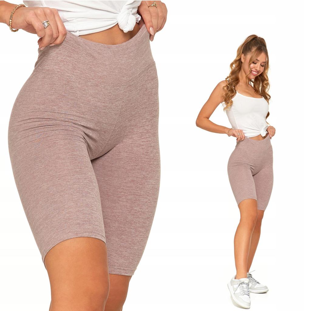 Peach Touch Fit High Waist Cycling Leggings MORAJ Sports Tights S/M Beige Melange