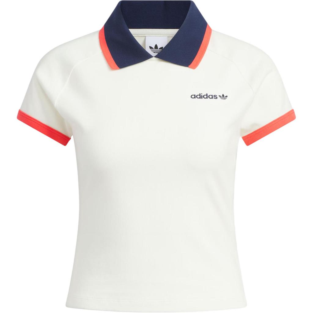 Adidas Originals SS25 Short Logo Slim Fit Sports Polo Shirt Women Tops KF9611