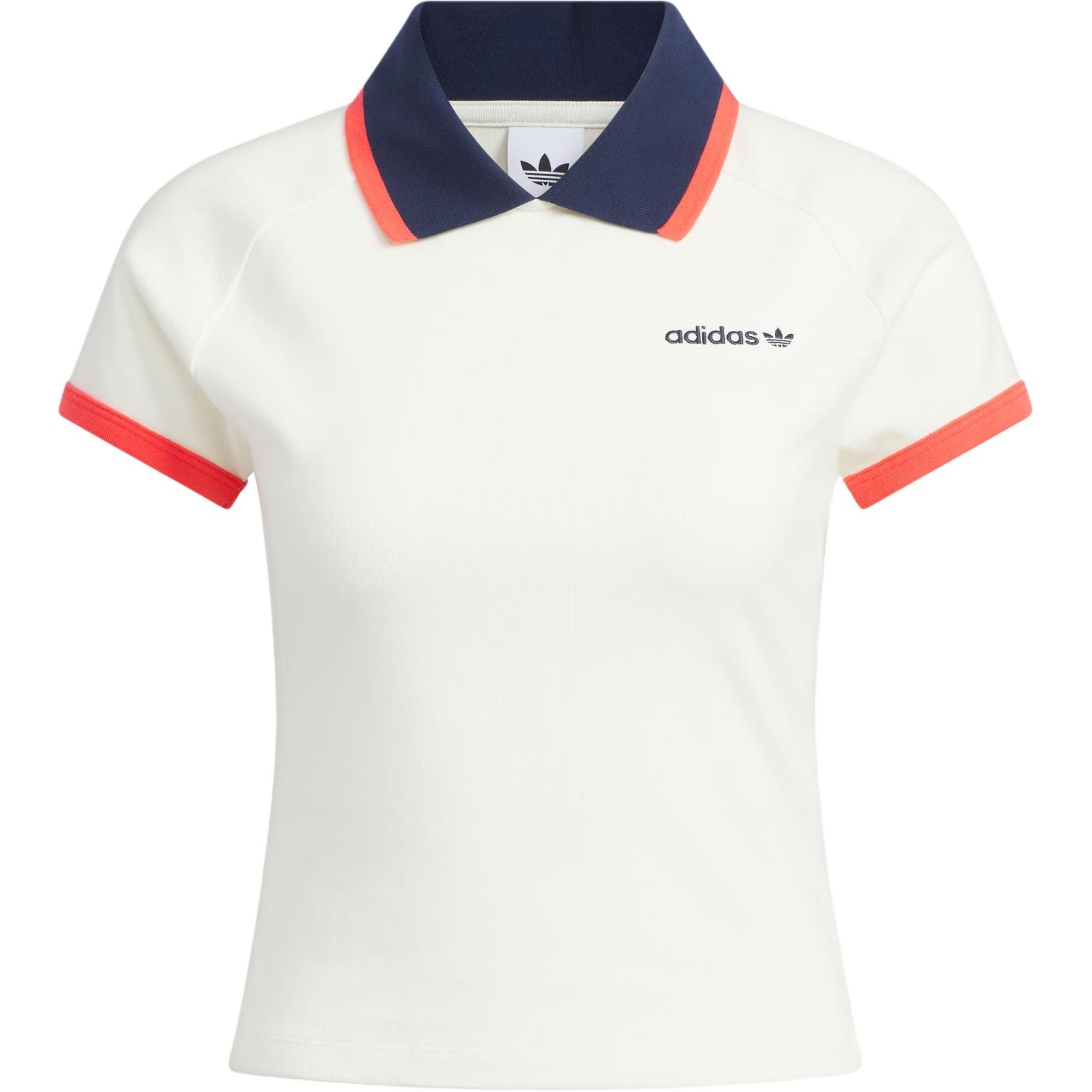 

Adidas Оригинальная женская спортивная рубашка поло с коротким логотипом, приталенного кроя, SS25, KF9611 L