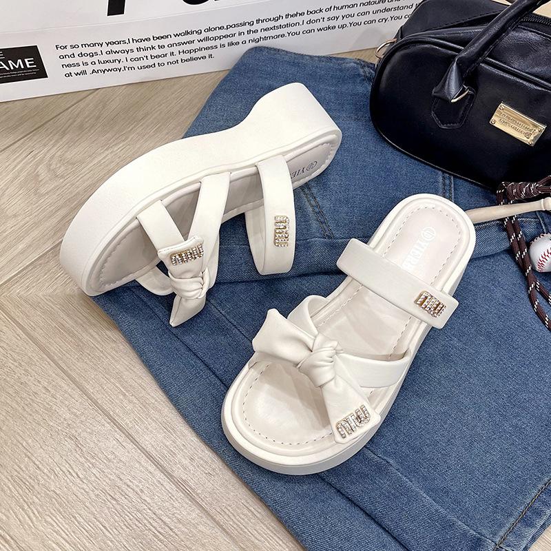 

Легкая обувь удобные прохладные тапочки женские летние новые на толстой подошве модные тапочки женские шлепанцы 40 бежевый