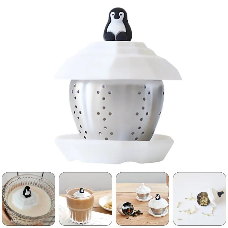 Penguin Tea Strainer Creative Steeper Infuser Leaf Lovely Filter Straining Tool Coffee