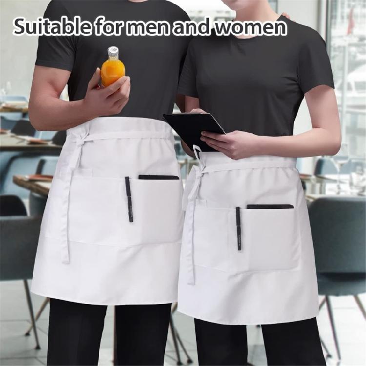 Waitress Aprons with 3Pocket Waist Aprons Commercial Waiter Half Apron with Extra Long Straps for Restaurant Server Work