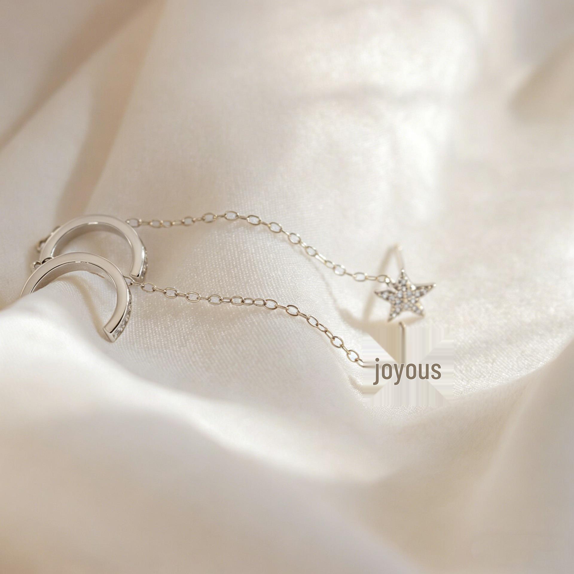 Elegant S925 Sterling Silver Ear Chain Studs – Simple, Versatile, Fashionable Women’s Style 925 Sterling Silver