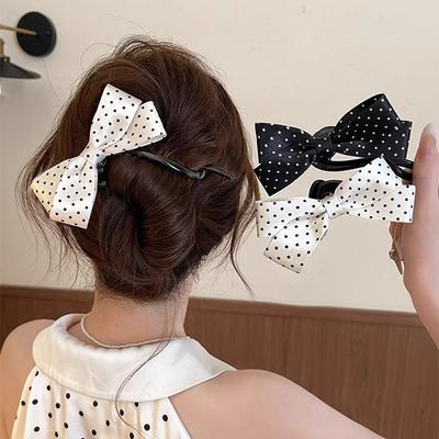 Barrettes à cheveux mignonnes à pois pour femmes, tendance, amusantes, torsadées, accessoires, design charmant, accessoire pour cheveux, couvre-chef