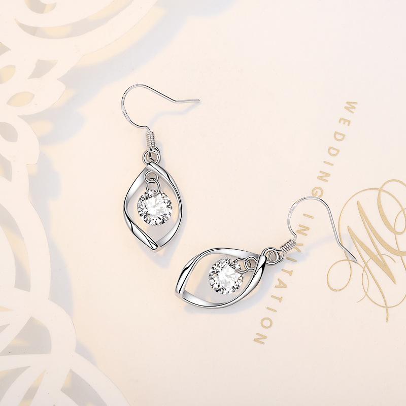 New 925 Sterling Silver Earrings 5A Zircon Sparkling for Women Luxury Wedding Engagement Jewelry Drop Earrings Party Gifts