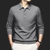 High-end Men's Sweater Long Sleeve Lapels Leisure Business Joker Solid Color Sweater Men