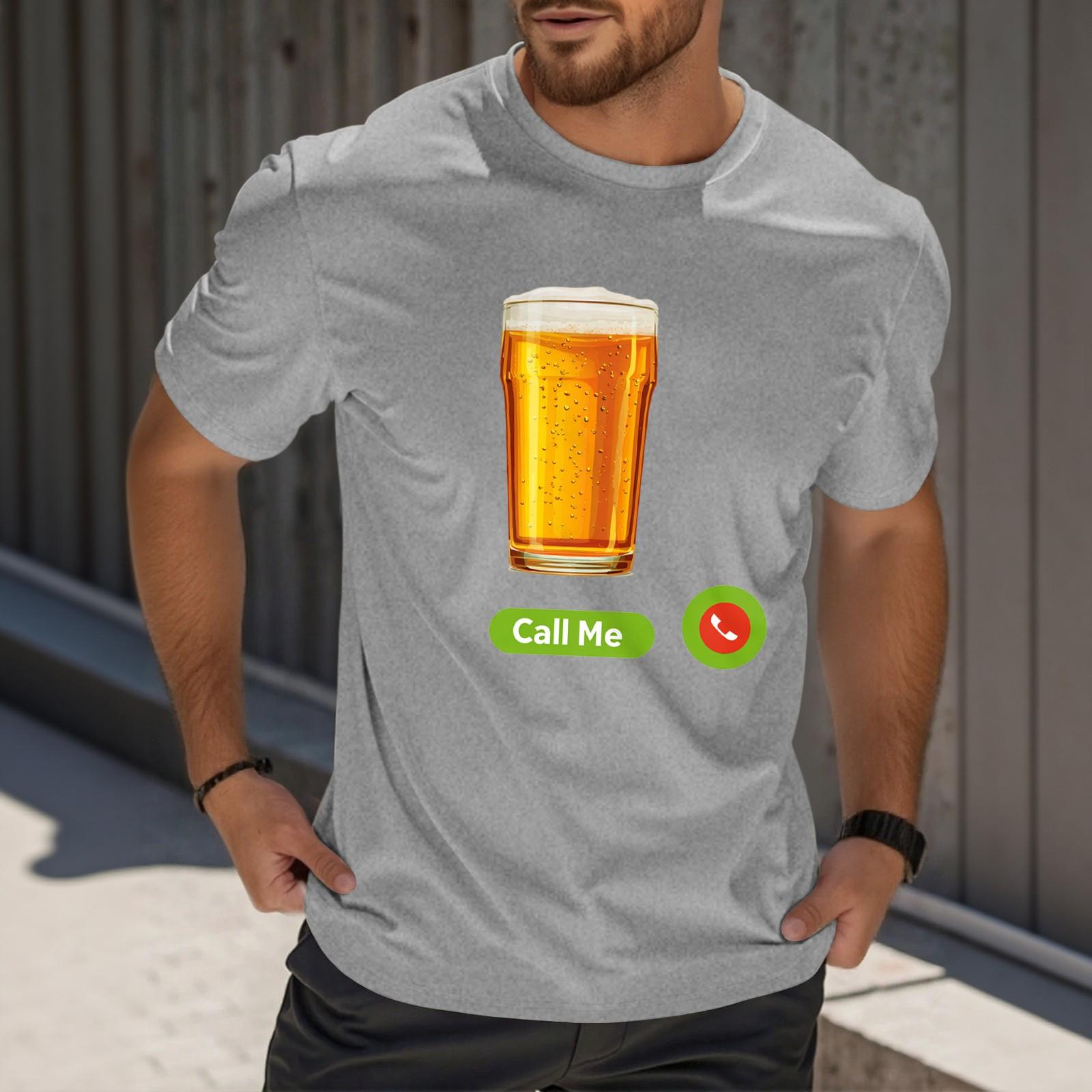 

Мужская повседневная футболка с круглым вырезом и короткими рукавами с принтом XL