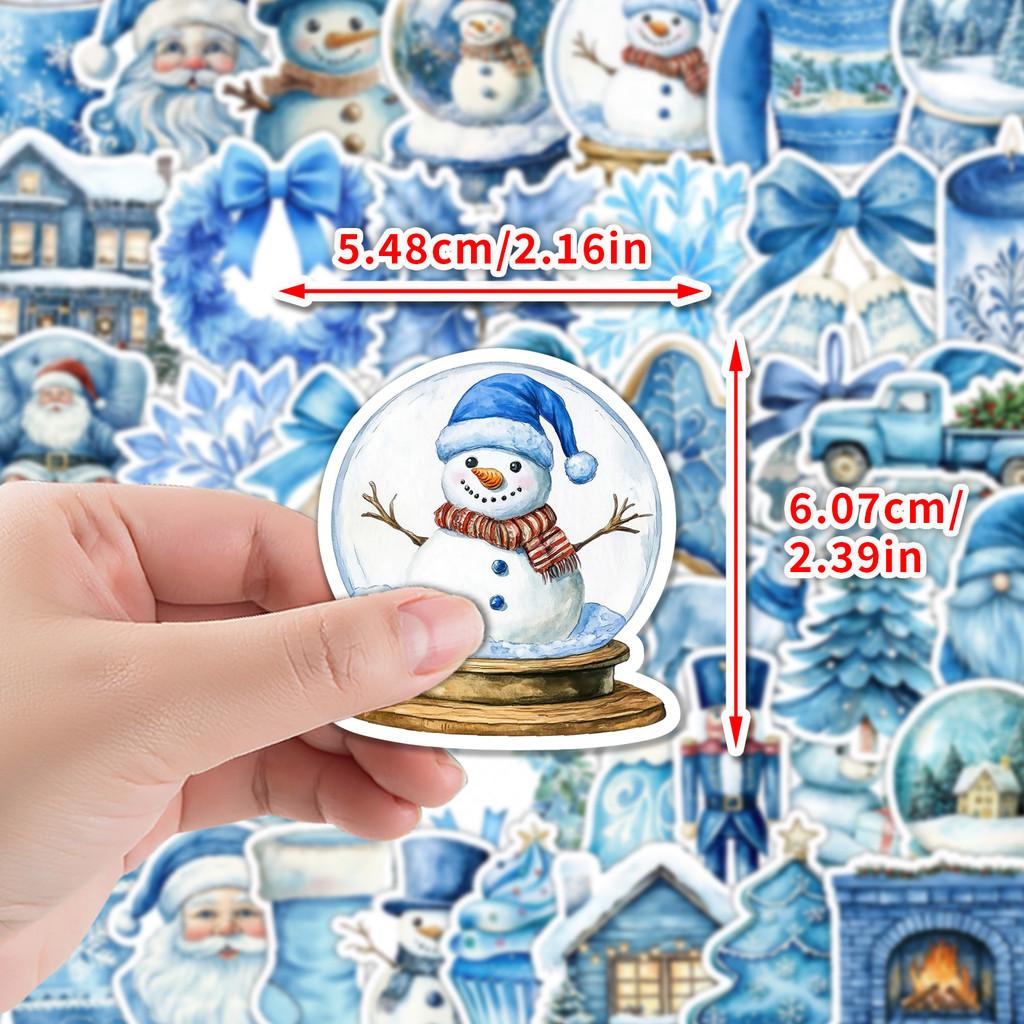50PCS New Blue Christmas Graffiti Stickers - Waterproof Decor for Water Cup, Phone & Computer AnimeWorlds Store