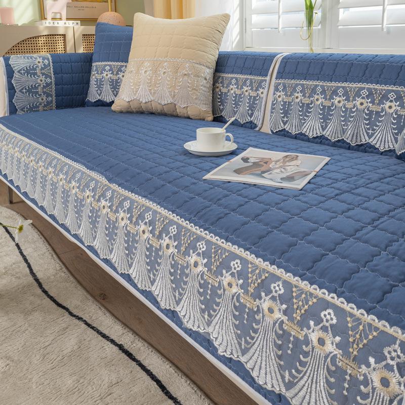 Sofa Cushion for All Seasons, High-end Modern Simple Living Room Fabric Non-slip Cushion Sofa Cover Backrest Cover