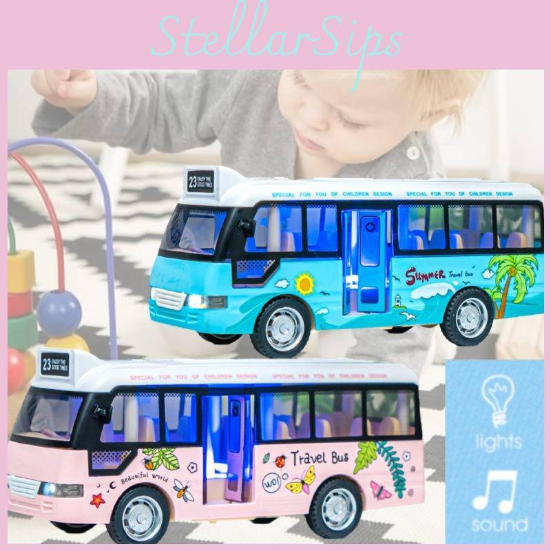 Vibrant Plastic Inertia Bus Toy With Flashing Lights And Music For Boys And Girls